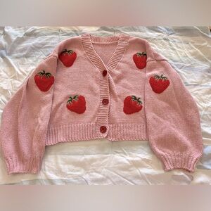 Strawberry Sweater Pink Size M - NWOT Never Worn.